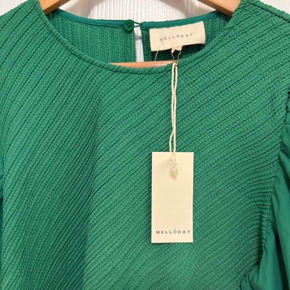 NWT MELLODAY Textured Balloon Sleeve Blouse - Picture 4 of 7